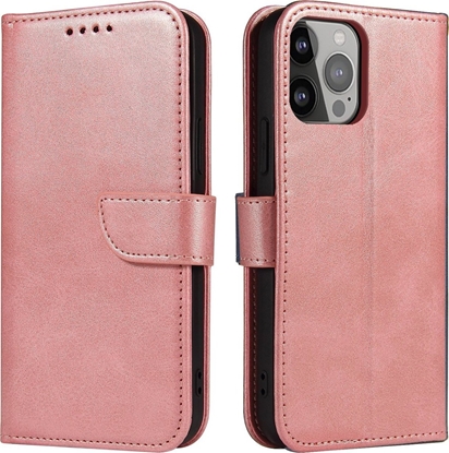 Attēls no Hurtel Etui portfel z klapk podstawk do iPhone 15 Pro Max Magnet Case - róowe