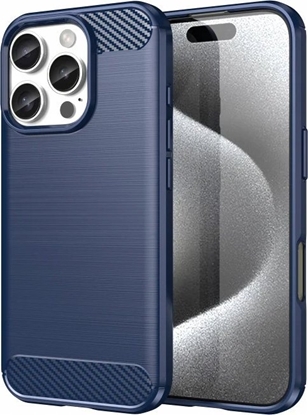 Attēls no Hurtel Etui silikonowe Carbon Case do iPhone 16 Pro - niebieskie