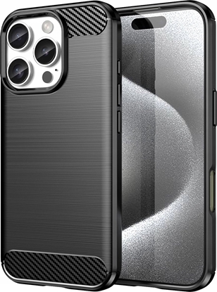 Attēls no Hurtel Etui silikonowe Carbon Case do iPhone 16 Pro Max - czarne