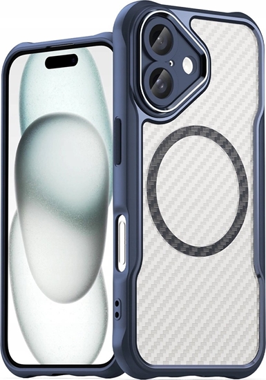 Picture of Hurtel Etui silikonowe Leading Series MagSafe do iPhone 16 Plus - niebieskie