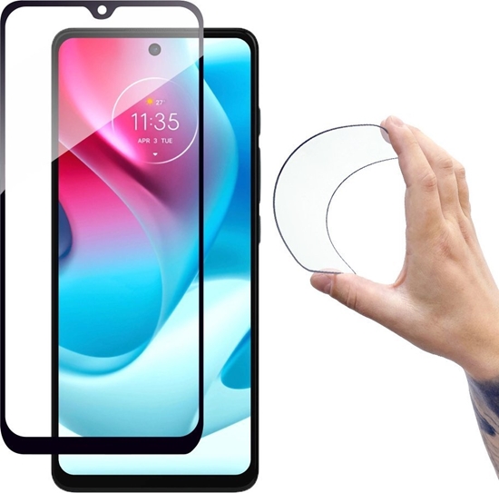 Picture of Hurtel Full Cover Flexi Nano folia szklana szko hartowane z ramk Moto G60s