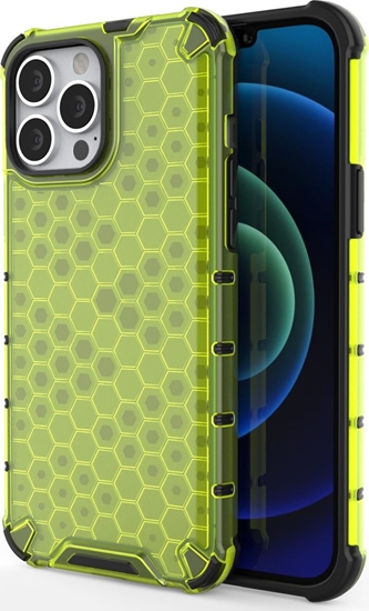 Picture of Hurtel Honeycomb etui pancerny pokrowiec z elow ramk iPhone 13 Pro Max zielony