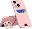 Picture of Hurtel Leather Stand Case etui do iPhone 14 pokrowiec portfel na kart z podstawk róowe
