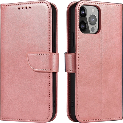 Attēls no Hurtel Magnet Case elegancki futera etui pokrowiec z klapk i funkcj podstawki iPhone 13 Pro Max róowy
