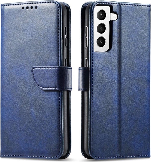 Изображение Hurtel Magnet Case elegancki futera etui pokrowiec z klapk i funkcj podstawki Samsung Galaxy S22+ (S22 Plus) niebieski