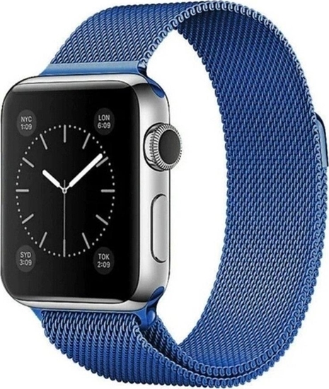 Изображение Hurtel Magnetic Strap pasek do Watch 6 / 5 / 4 / 3 / 2 / SE (44mm / 42mm) magnetyczna opaska bransoleta bransoletka niebieski