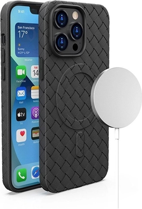 Attēls no Hurtel Plecione etui MagSafe Woven Case do iPhone 15 Pro - czarne