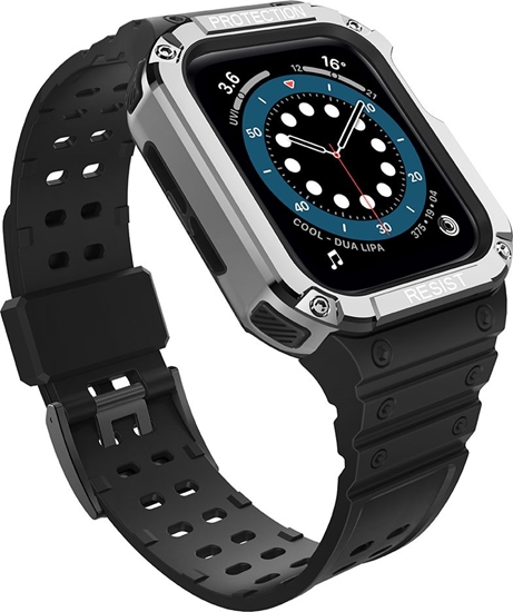 Picture of Hurtel Protect Strap Band for Apple Watch 38/40/41mm Armored Case Strap - Black, Silver