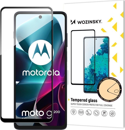 Picture of Hurtel WOZINSKY FULL GLUE TEMPERED GLASS SZKO HARTOWANE MOTOROLA MOTO G200 5G 9H NA CAY EKRAN Z CZARN RAMK