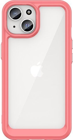 Изображение Hurtel Wzmocnione etui z elastyczn ramk do iPhone 15 Plus Outer Space - czerwone