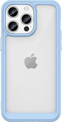 Attēls no Hurtel Wzmocnione etui z elastyczn ramk do iPhone 15 Pro Max Outer Space - niebieskie