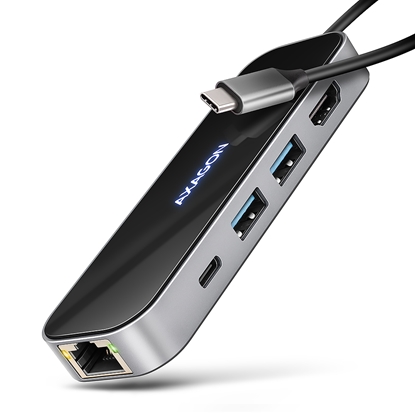 Attēls no I/O HUB USB-C 6IN1/GLASS 0.2M HMC-6GLN AXAGON