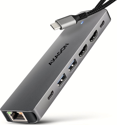 Attēls no I/O HUB USB-C 7IN1 DUAL 4K/0.15M HMC-7HX2 AXAGON
