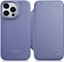 Picture of iCarer iCarer CE Premium Leather Folio Case skórzane etui iPhone 14 Pro Max z klapk magnetyczne MagSafe jasnofioletowy (WMI14220716-LP)