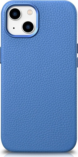 Изображение iCarer iCarer Litchi Premium Leather Case skórzane etui iPhone 14 magnetyczne z MagSafe jasnoniebieski (WMI14220709-LB)