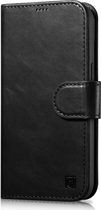 Picture of iCarer iCarer Oil Wax Wallet Case 2in1 etui iPhone 14 Plus skórzany pokrowiec z klapk Anti-RFID czarny (WMI14220723-BK)
