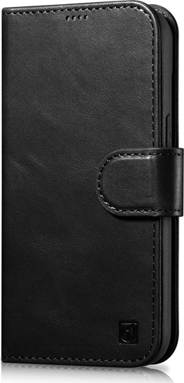 Picture of iCarer iCarer Oil Wax Wallet Case 2in1 etui iPhone 14 Plus skórzany pokrowiec z klapk Anti-RFID czarny (WMI14220723-BK)