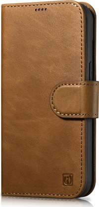 Picture of iCarer iCarer Oil Wax Wallet Case 2in1 etui iPhone 14 Pro Max skórzany pokrowiec z klapk Anti-RFID brzowy (WMI14220724-TN)