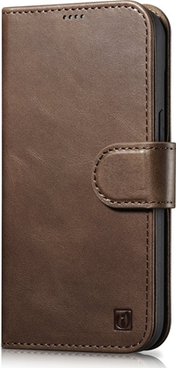 Picture of iCarer iCarer Oil Wax Wallet Case 2in1 etui iPhone 14 Pro skórzany pokrowiec z klapk Anti-RFID brzowy (WMI14220722-BN)