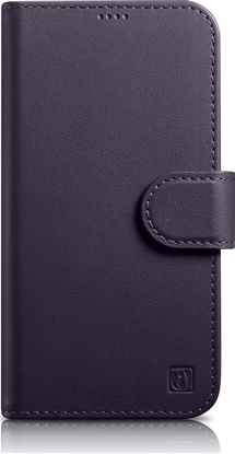 Picture of iCarer iCarer Wallet Case 2in1 etui iPhone 14 Pro skórzany pokrowiec z klapk Anti-RFID ciemnofioletowy (WMI14220726-DP)