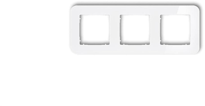 Picture of ICON Ramka uniwersalna potrójna zaokrglona - efekt szka (ramka: biaa spód: biay) 0-0-IRSZ-3