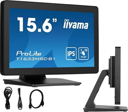 Изображение iiyama ProLite T1633MSC-B1 computer monitor 39.6 cm (15.6") 1920 x 1080 pixels Full HD LCD Touchscreen Black