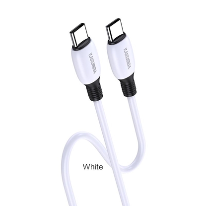 Attēls no iKaku KSC-951 PD60W ātrās uzlādes un data vads Type-C uz Type-C White
