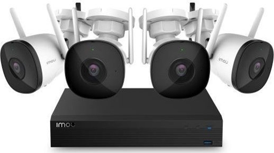 Picture of IMOU Zestaw do monitoringu, 4x kamery bullet 2Mpix, 1x rejestrator 4-kanaowy Wi-Fi NVR, KIT/NVR1104HS-W-S2/4-F22FE IMOU