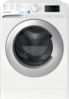 Attēls no INDESIT | Washing machine with Dryer | BDE 76435 WSV EE | Energy efficiency class B/D | Front loading | Washing capacity 7 kg | 1351 RPM | Depth 54 cm | Width 60 cm | LCD | Drying system | Drying capacity 6 kg | Steam function | White
