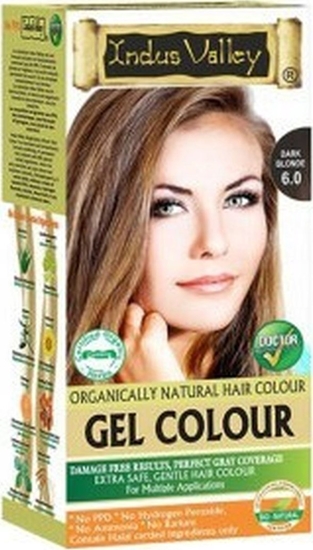 Picture of Indus Valley Indus Valley, elowa farba do wosów, naturalna, najwysza skuteczno pokrycia siwych wosów, CIEMNY BLOND, Bio-Natural