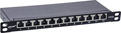 Изображение InLine InLine® 10" patch panel Cat.6A 0.5U 12-port, with dust protection, black