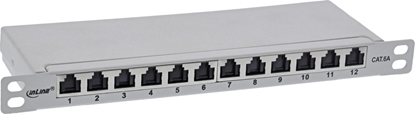 Изображение InLine InLine® 10" patch panel Cat.6A 0.5U 12-port, with dust protection, grey
