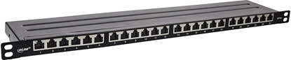 Изображение InLine InLine® 19" patch panel Cat.6A 0.5 U 24-port, with dust protection, black