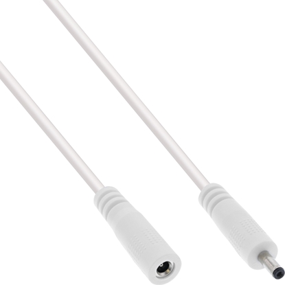 Picture of InLine InLine® DC extension cable, DC plug male/female 3.5x1.35mm, AWG 18, white, 3m