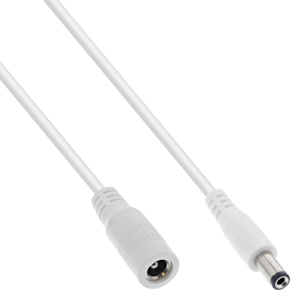 Picture of InLine InLine® DC extension cable, DC plug male/female 5.5x2.5mm, AWG 18, white, 3m