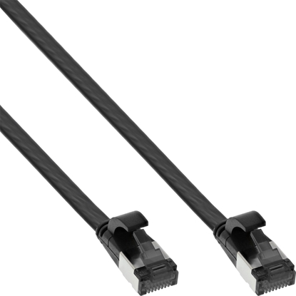 Picture of InLine InLine® Flat patch cable, U/FTP, Cat.8.1, TPE halogen free, black, 2m