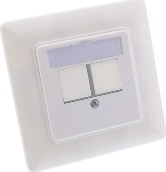 Изображение InLine InLine® Frame set for 2x RJ45 Keystone SNAP-In, white RAL9010