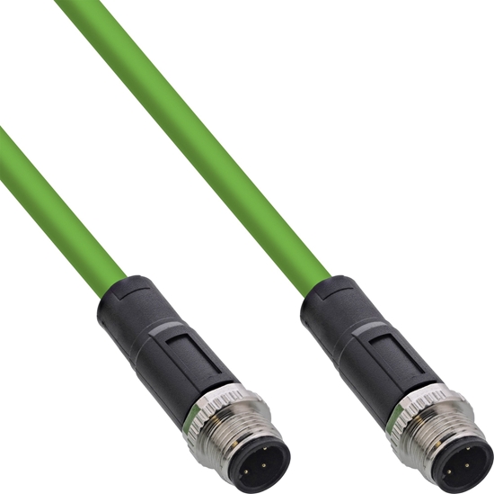 Изображение InLine InLine® Industrial network cable, M12 4-pin D-coded male/male, PUR 15m