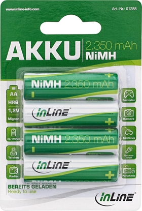 Изображение InLine InLine® NiMH rechargeable battery, Mignon (AA), 2350mAh, in 4pcs. pack