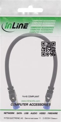 Picture of InLine InLine® Patch cable armoured, U/FTP, Cat.6A, black, 0.5m
