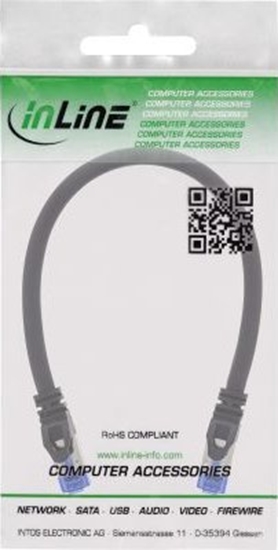 Изображение InLine InLine® Patch cable armoured, U/FTP, Cat.6A, black, 0.5m