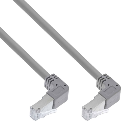 Picture of InLine InLine® Patch cable two side down angled, S/FTP (PiMf), Cat.6, 250MHz, PVC, copper, grey, 1.83m