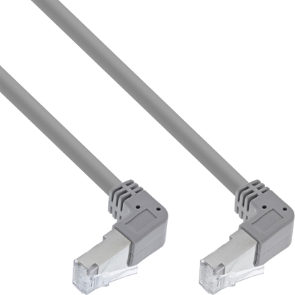Picture of InLine InLine® Patch cable two side down angled, S/FTP, Cat.6, 250MHz, PVC, 2.15m