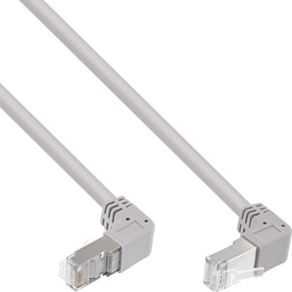 Picture of InLine InLine® Patch cable up/down angled, S/FTP (PiMf), Cat.6, 250MHz, PVC, copper, grey, 2.67m