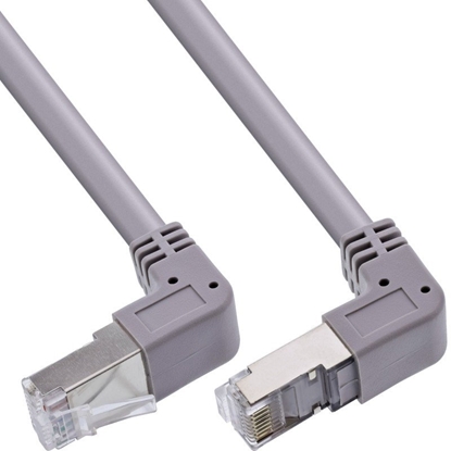Picture of InLine InLine® Patch cable up/down angled, S/FTP (PiMf), Cat.6, 250MHz, PVC,grey, 0.46m