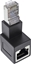 Attēls no InLine InLine® patch cord adapter Cat.6A, RJ45 plug / socket, angled 90° downwards