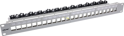 Изображение InLine InLine® Patch panel 24-way, Keystone empty panel Patch panel, 19", 1U, light grey RAL7035
