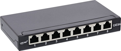 Изображение InLine InLine® Patch panel Cat.6A 0.5U 8-port, table/wall mounting, black RAL9005