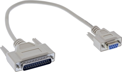 Изображение InLine Inline® Serial Cable, DB9F to DB25M, moulded plugs, beige, 0.33m