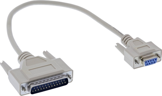 Picture of InLine Inline® Serial Cable, DB9F to DB25M, moulded plugs, beige, 0.33m